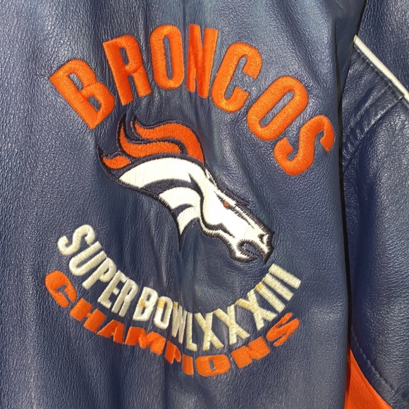Men’s Vintage Leather Denver Broncos Coat…🏈 - Picture 8 of 13